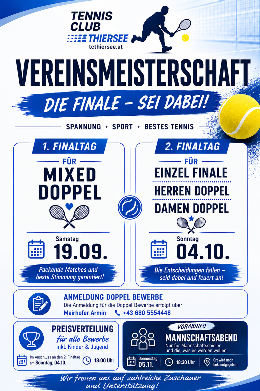Vereinsmeisterschaft Finaltage 2026